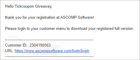 ASCOMP Secure Eraser Customer ID Ascomp Secure Eraser Customer Id